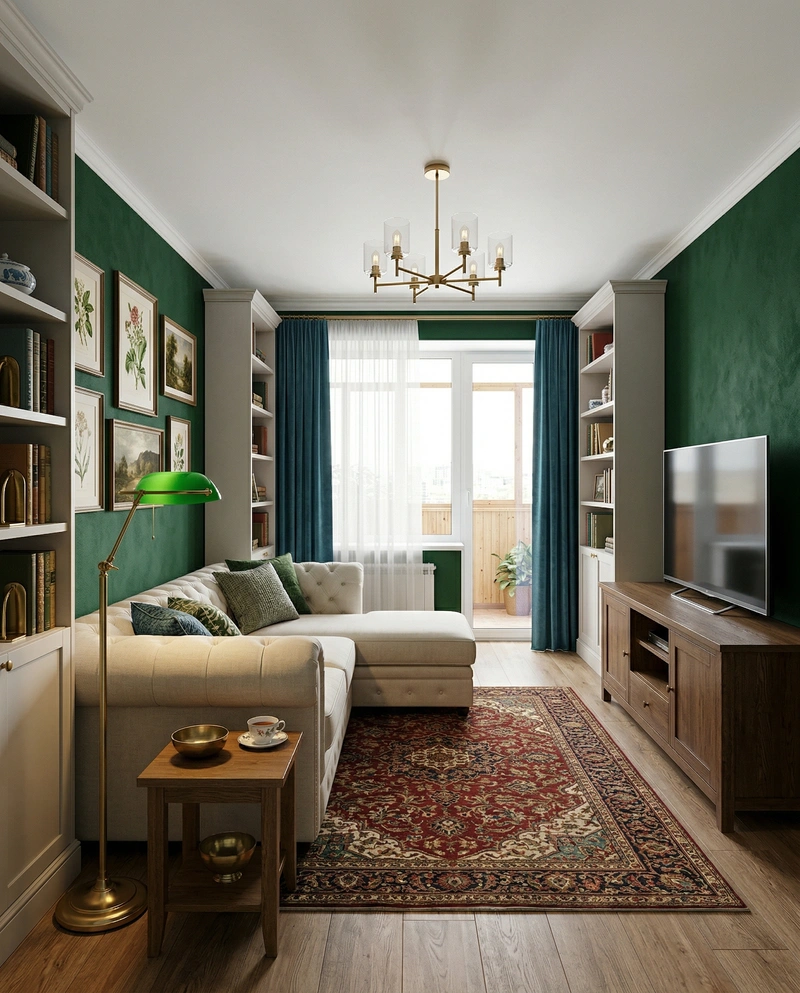 Дизайн гостиной в стиле Британский — фото интерьера от нейросети RoomGPT