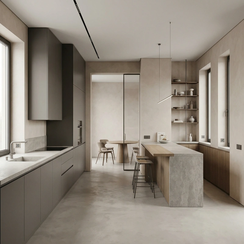 Дизайн кухни в стиле Минимализм — фото интерьера от нейросети RoomGPT
