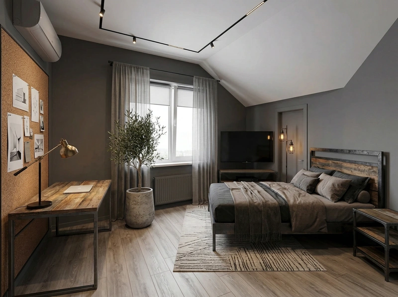 Дизайн гостиной в стиле Лофт — фото интерьера от нейросети RoomGPT