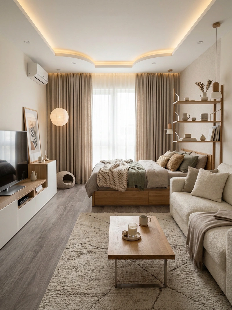 Дизайн интерьера в стиле Хюгге — Спальня от нейросети RoomGPT