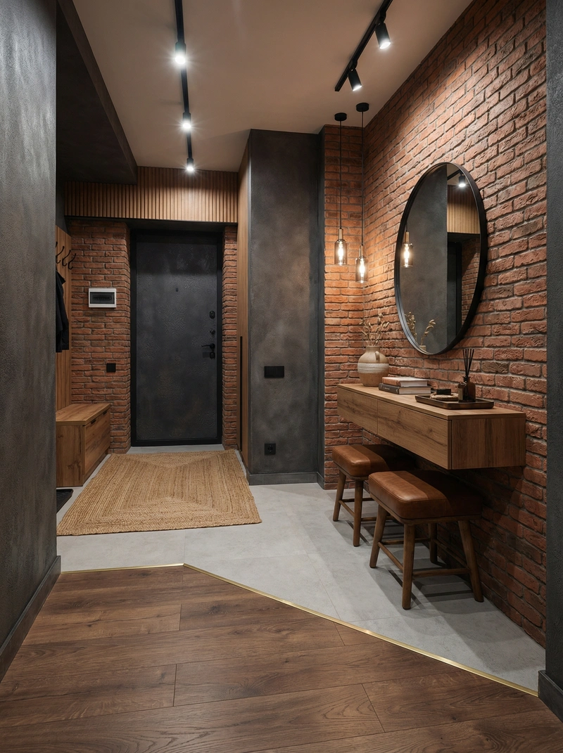 Дизайн интерьера в стиле Лофт — Прихожая от нейросети RoomGPT