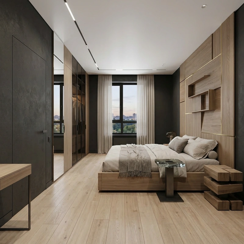 Дизайн интерьера в стиле Минимализм — Спальня от нейросети RoomGPT