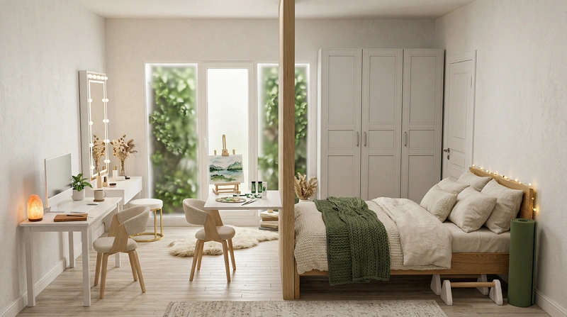 Дизайн интерьера в стиле Хюгге — Спальня от нейросети RoomGPT