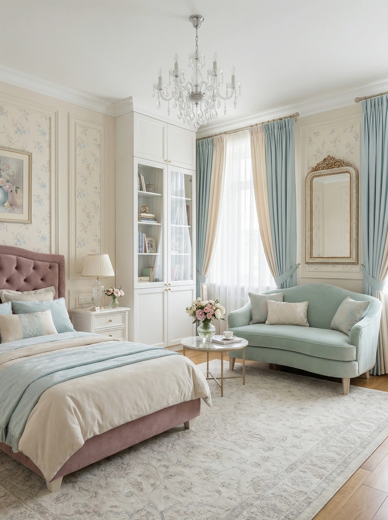 Дизайн интерьера в стиле Классика — Спальня от нейросети RoomGPT