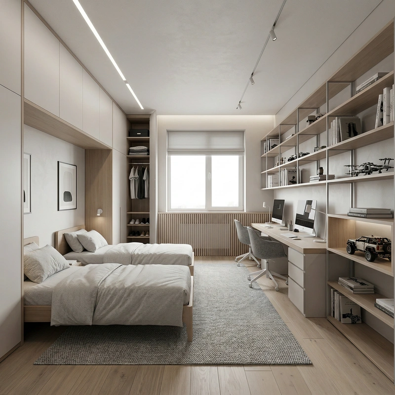 Дизайн спальни в стиле Минимализм — фото интерьера от нейросети RoomGPT