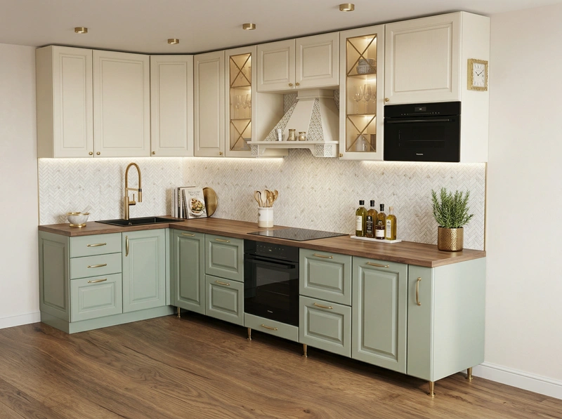 Дизайн кухни в стиле Классика — фото интерьера от нейросети RoomGPT