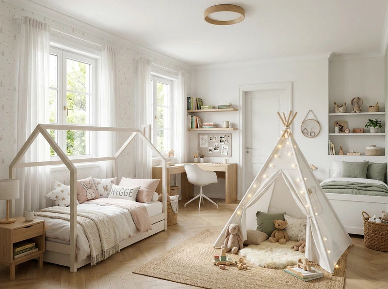 Дизайн детской в стиле Хюгге — фото интерьера от нейросети RoomGPT