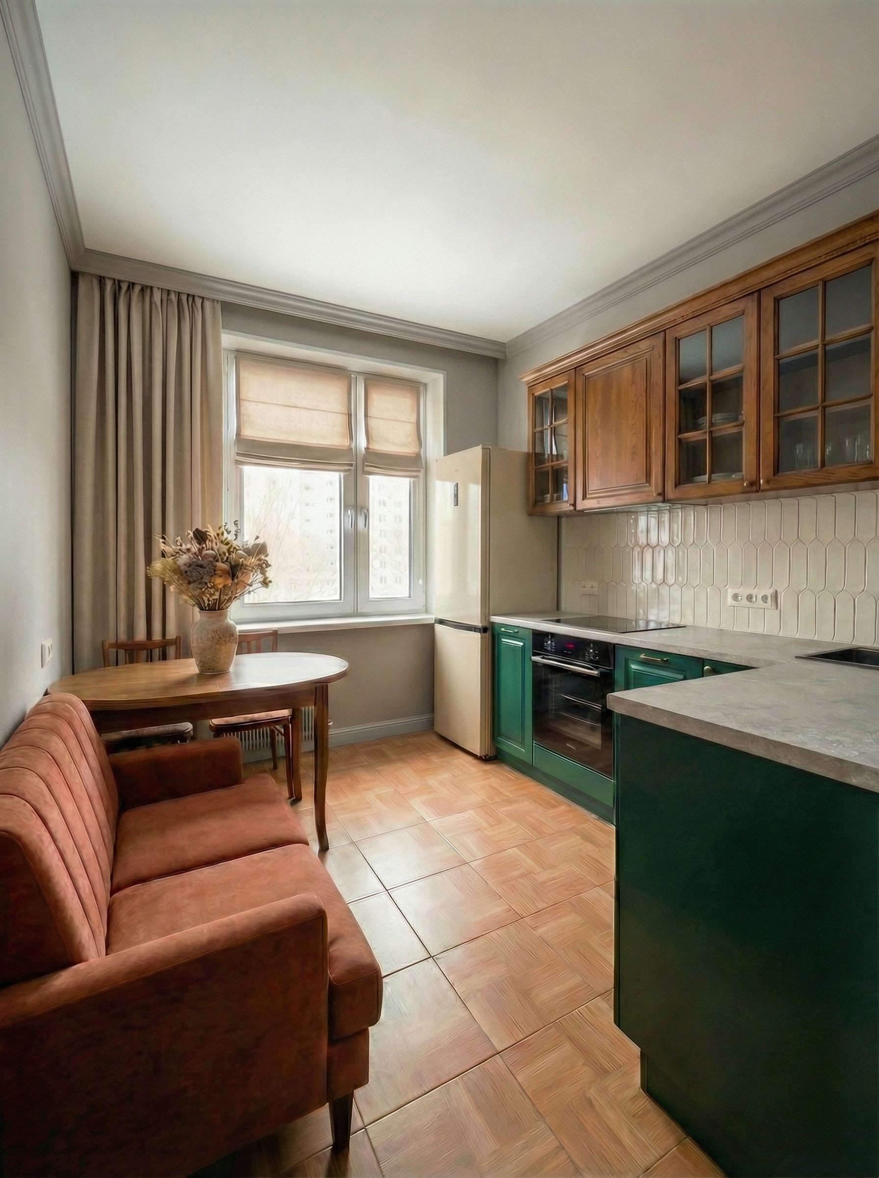 Дизайн кухни в стиле Британский — фото интерьера от нейросети RoomGPT