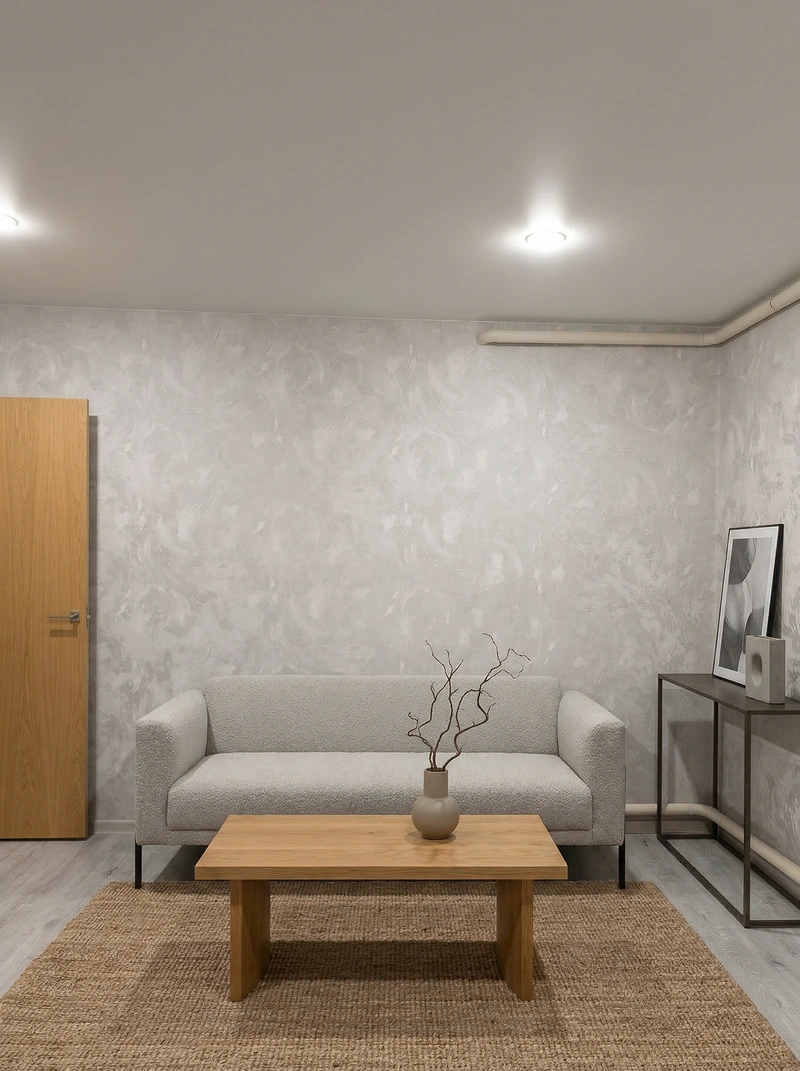 Дизайн интерьера в стиле Минимализм — Гостиная от нейросети RoomGPT