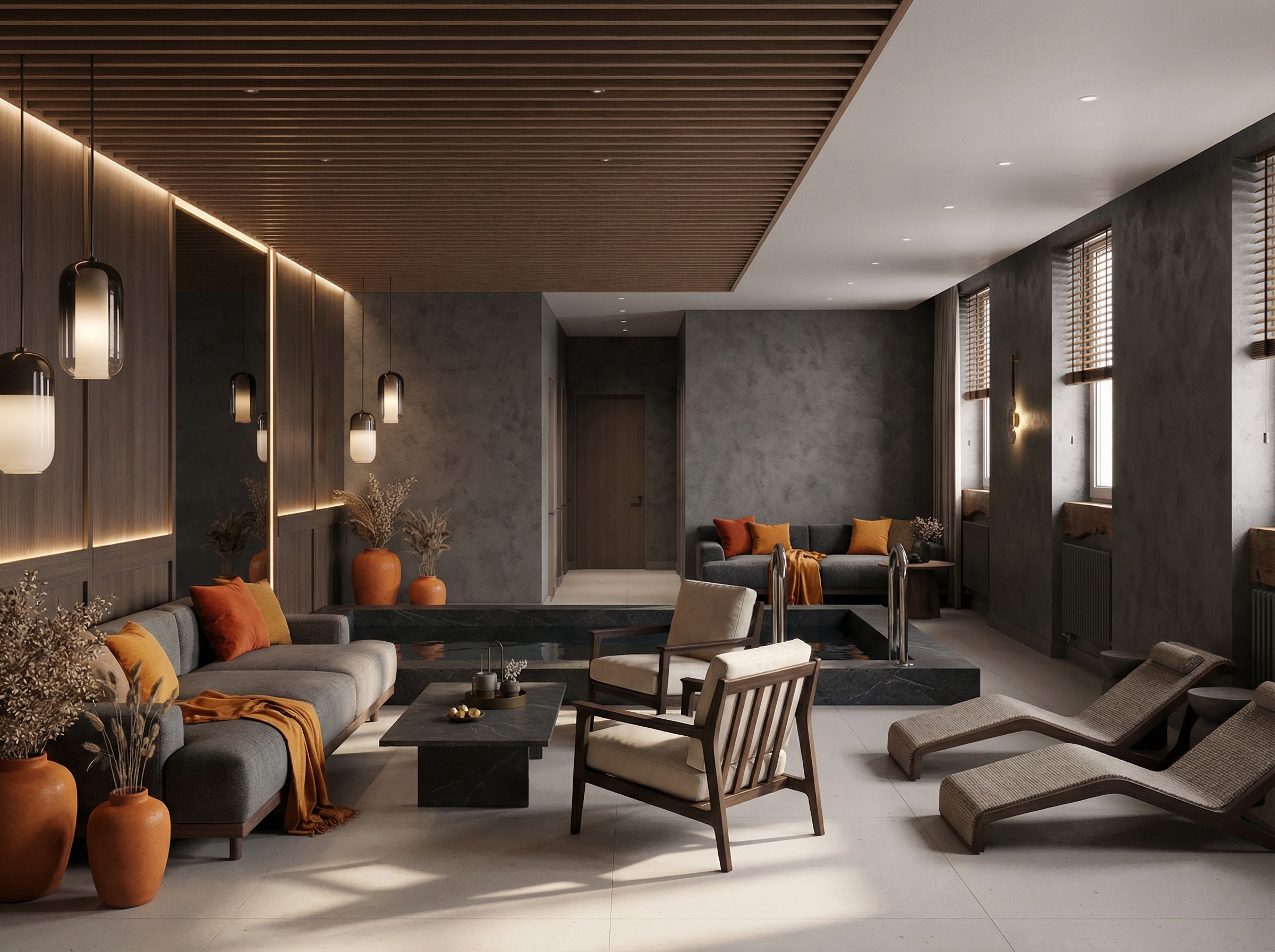 Дизайн гостиной в стиле Japandi — фото интерьера от нейросети RoomGPT