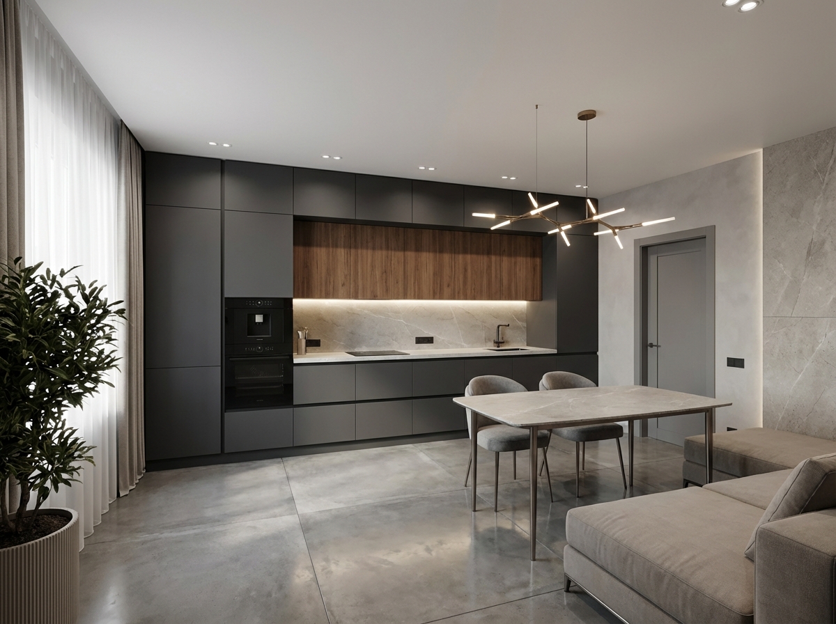 Дизайн кухни в стиле Минимализм — фото интерьера от нейросети RoomGPT