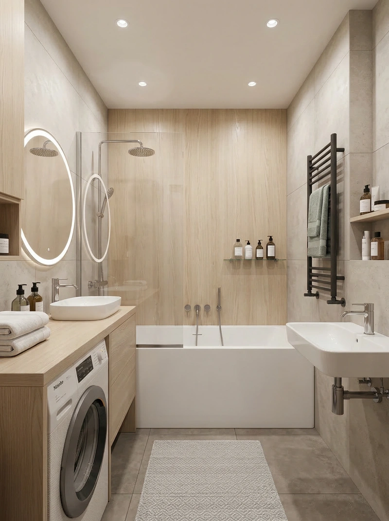 Дизайн интерьера в стиле Сканди — Ванная от нейросети RoomGPT