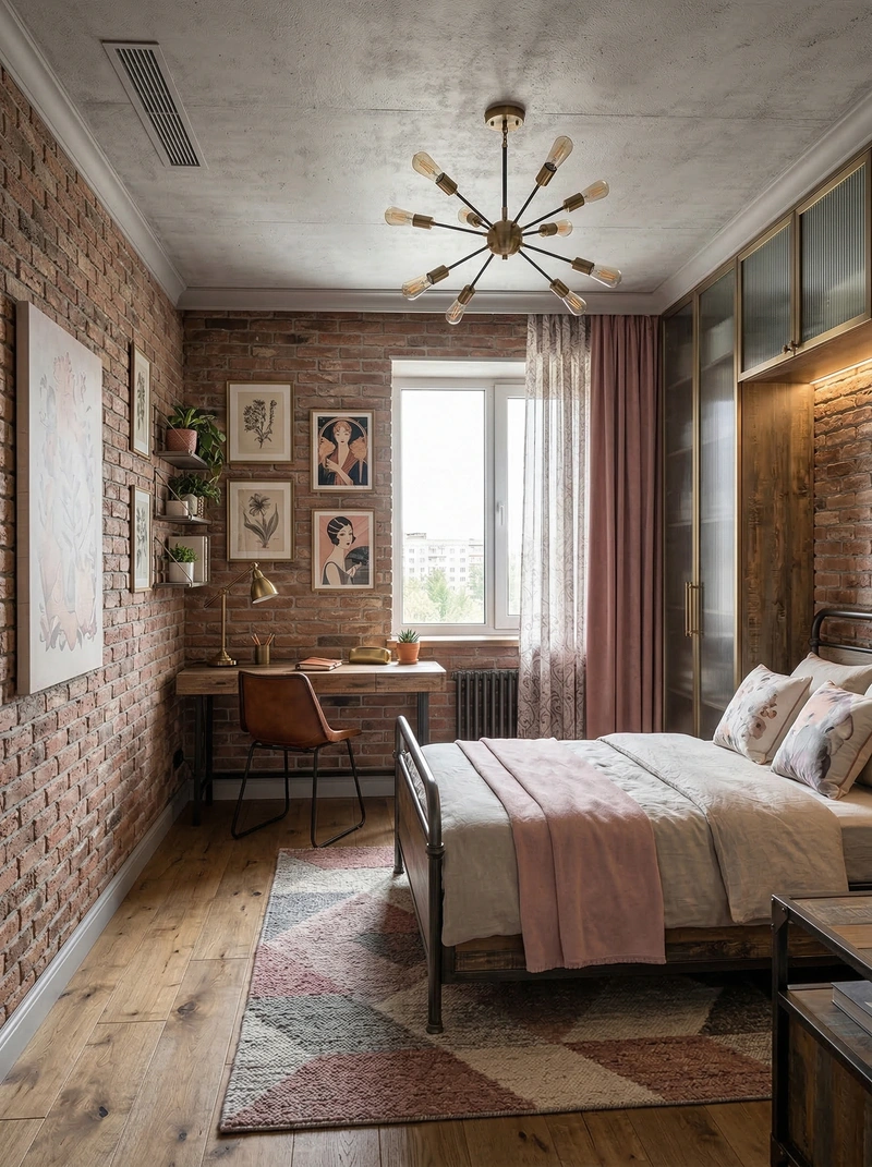 Дизайн детской в стиле Лофт — фото интерьера от нейросети RoomGPT