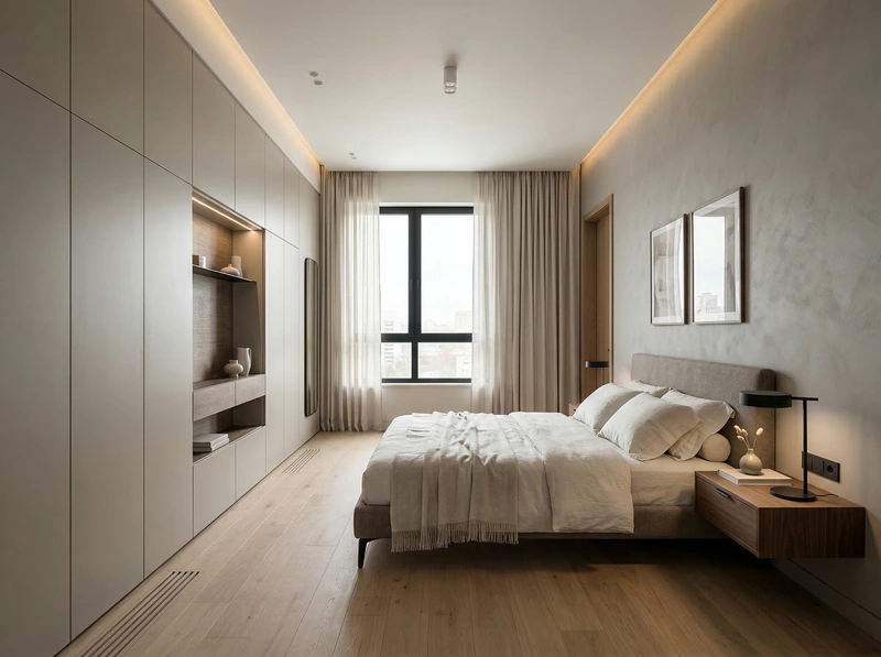 Дизайн интерьера в стиле Минимализм — Спальня от нейросети RoomGPT