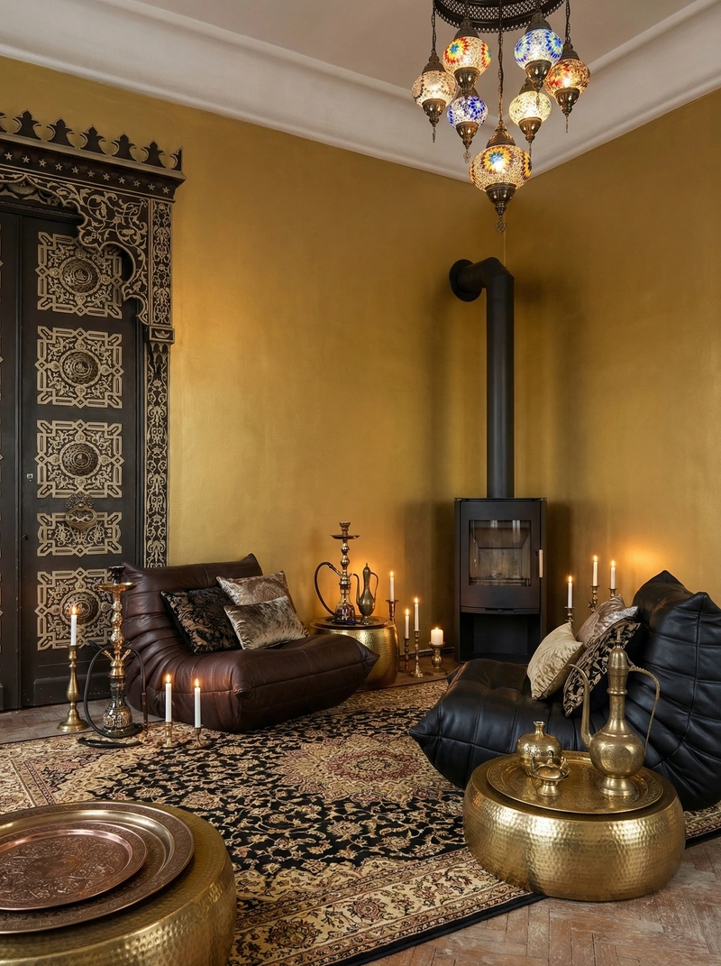 Дизайн гостиной в стиле Эклектика — фото интерьера от нейросети RoomGPT