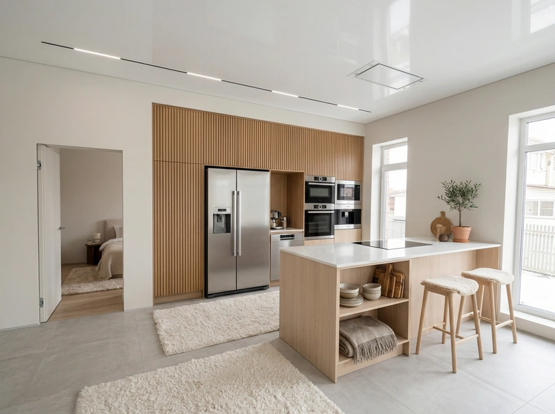 Дизайн кухни в стиле Хюгге — фото интерьера от нейросети RoomGPT