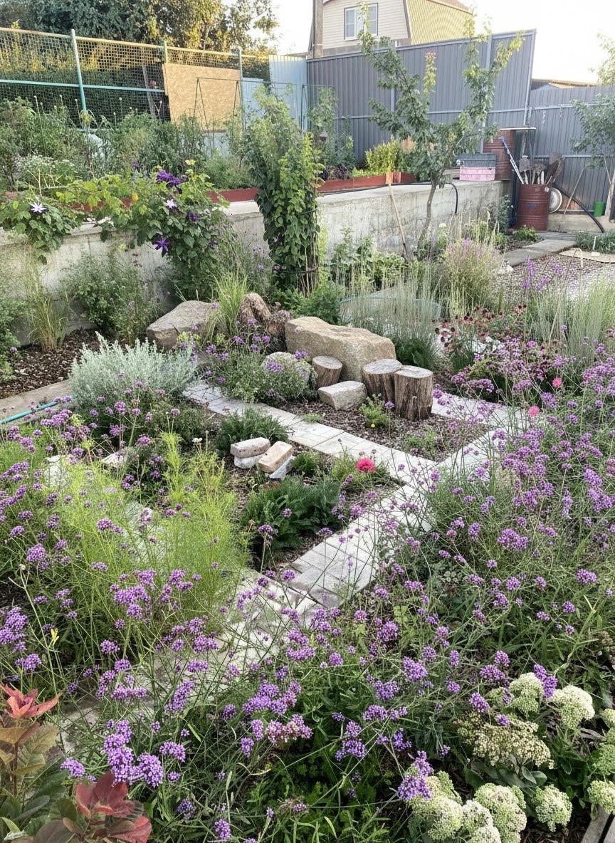 Дизайн участка в стиле Эко/Натуральный — фото участка от нейросети RoomGPT