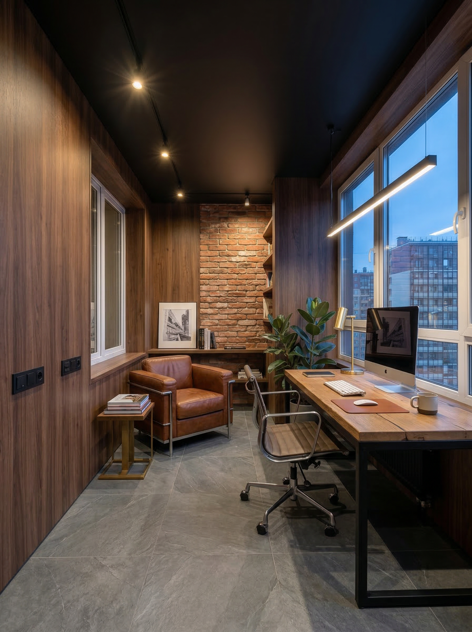 Дизайн Кабинет в стиле Лофт от нейросети RoomGPT