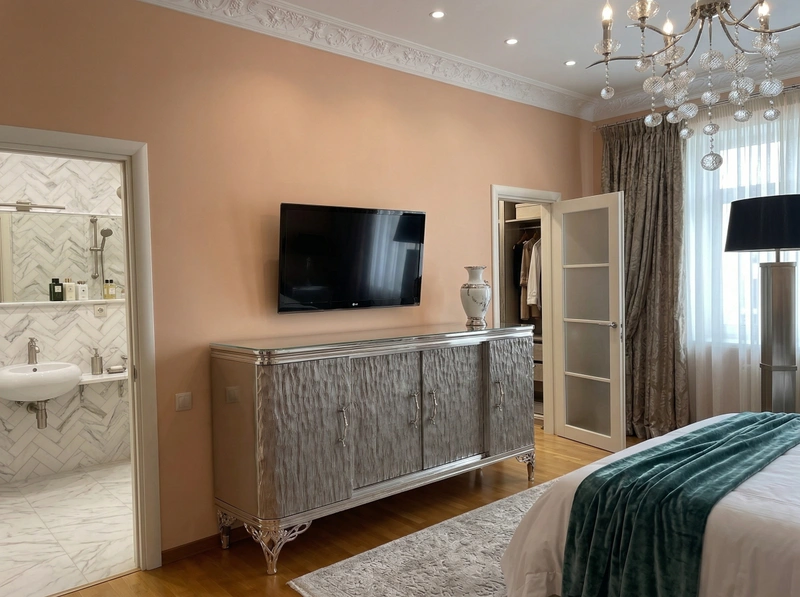 Дизайн спальни в стиле Классика — фото интерьера от нейросети RoomGPT