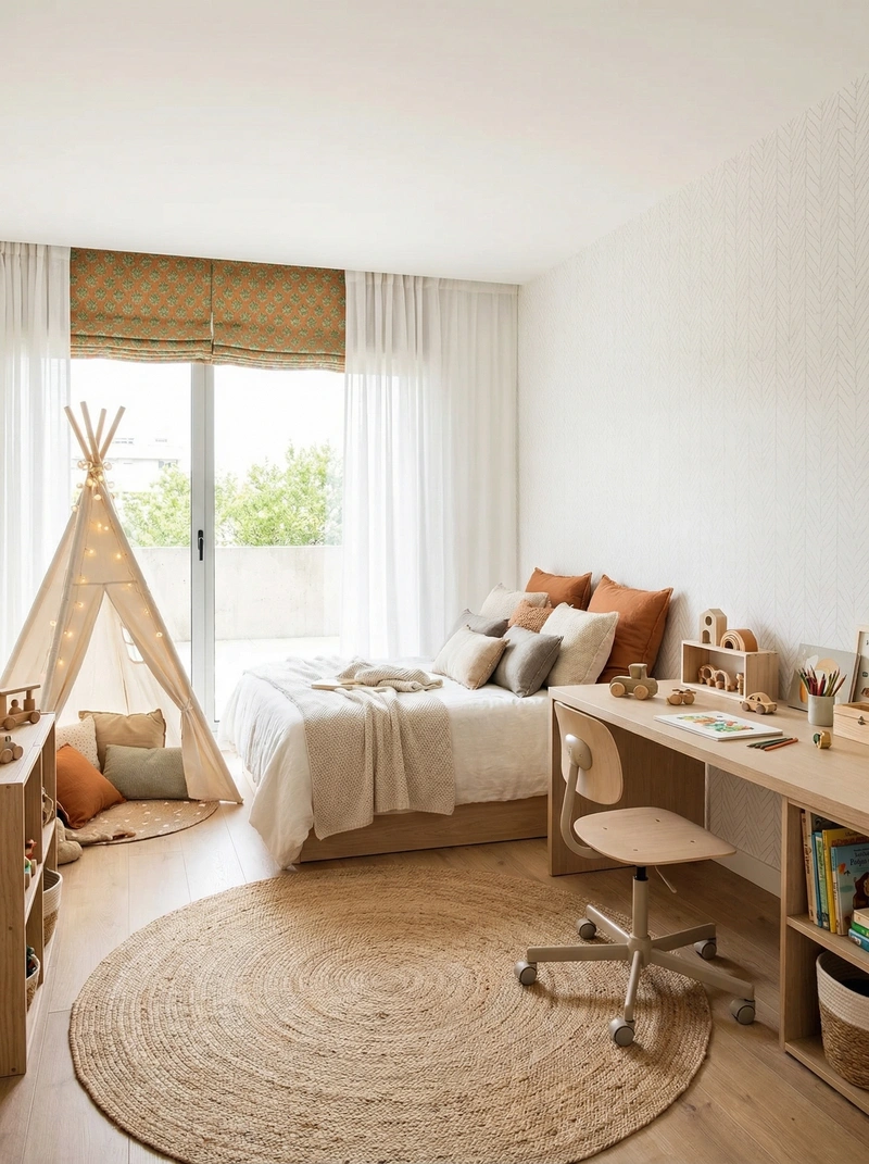 Дизайн детской в стиле Хюгге — фото интерьера от нейросети RoomGPT