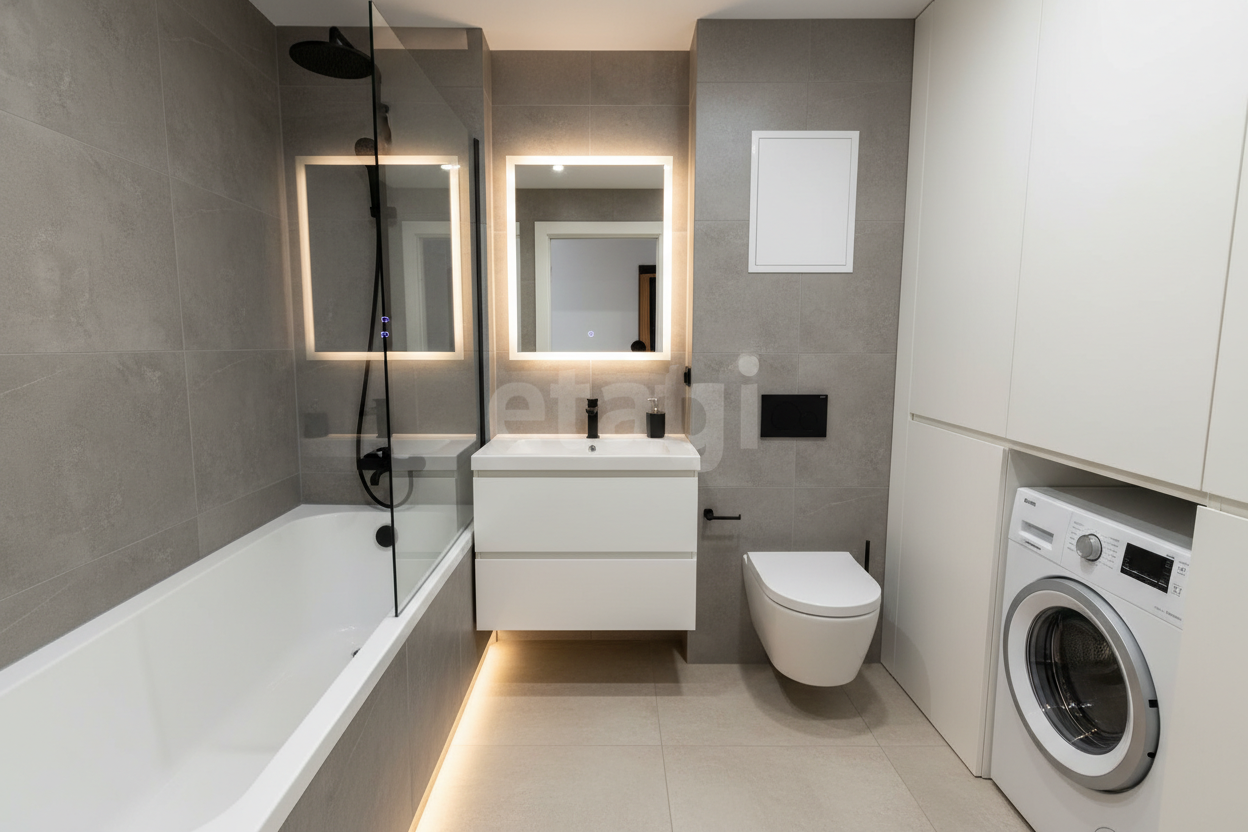 Дизайн ванной в стиле Минимализм — фото интерьера от нейросети RoomGPT