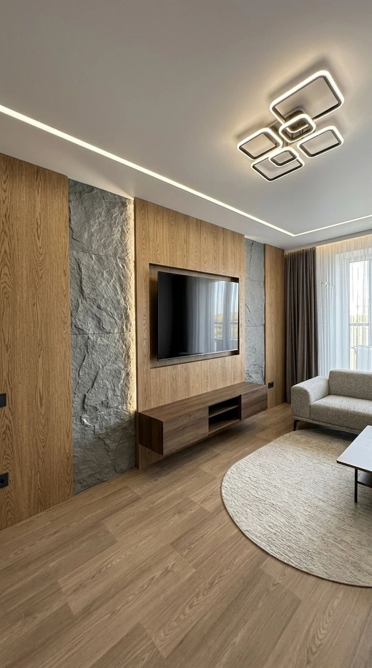 Дизайн интерьера в стиле Минимализм — Гостиная от нейросети RoomGPT