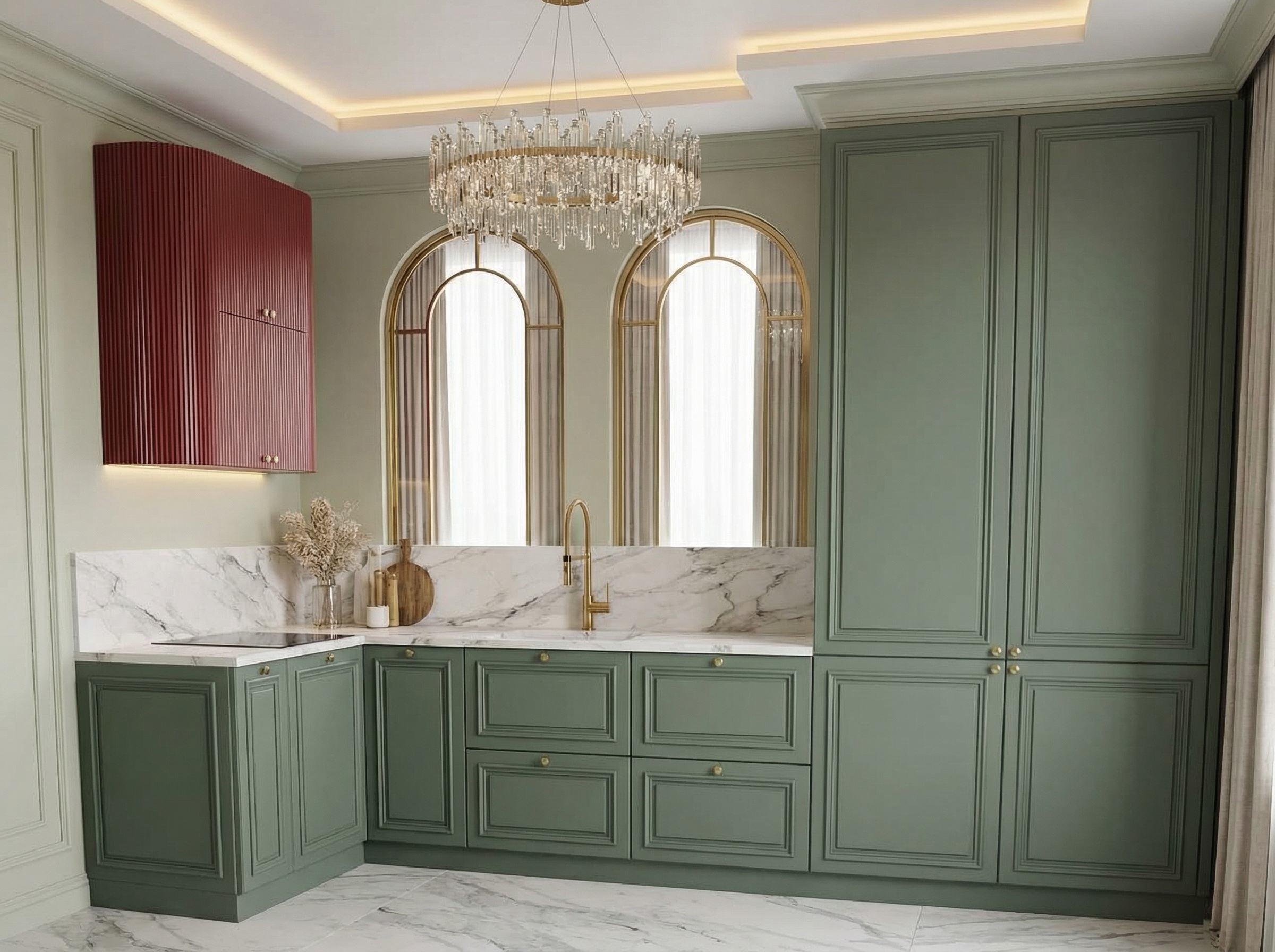 Дизайн кухни в стиле Неоклассика — фото интерьера от нейросети RoomGPT