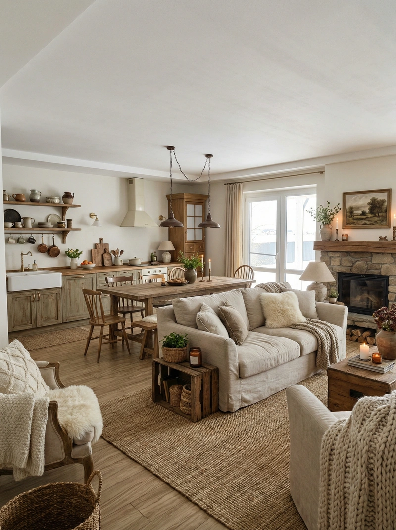 Дизайн интерьера в стиле Хюгге — Гостиная от нейросети RoomGPT