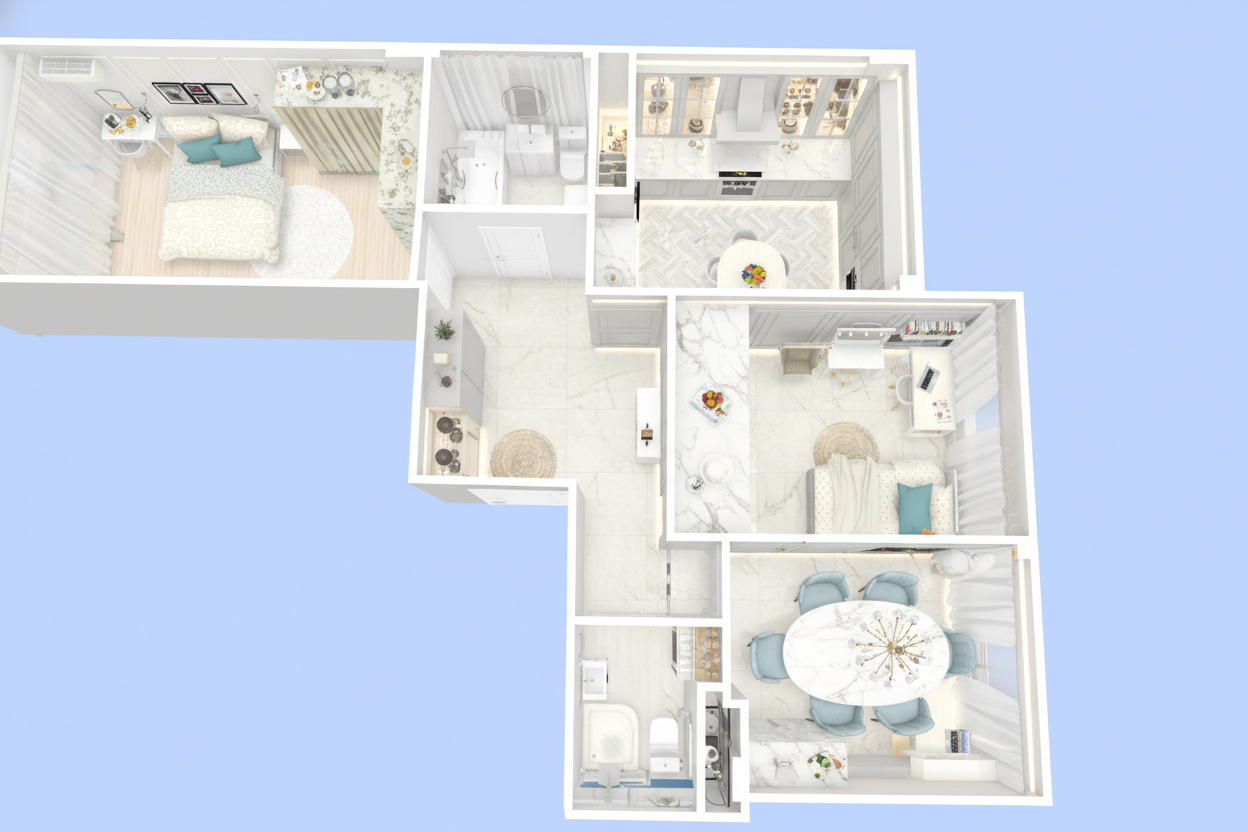 Дизайн кухни в стиле Классика — фото интерьера от нейросети RoomGPT