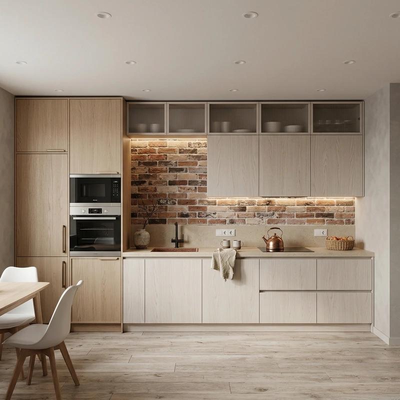 Дизайн кухни в стиле Japandi — фото интерьера от нейросети RoomGPT