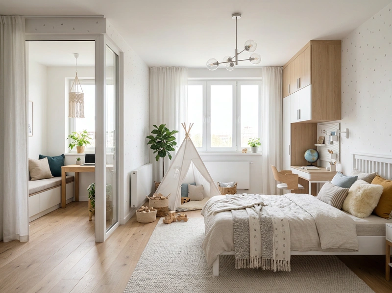 Дизайн интерьера в стиле Хюгге — Детская от нейросети RoomGPT