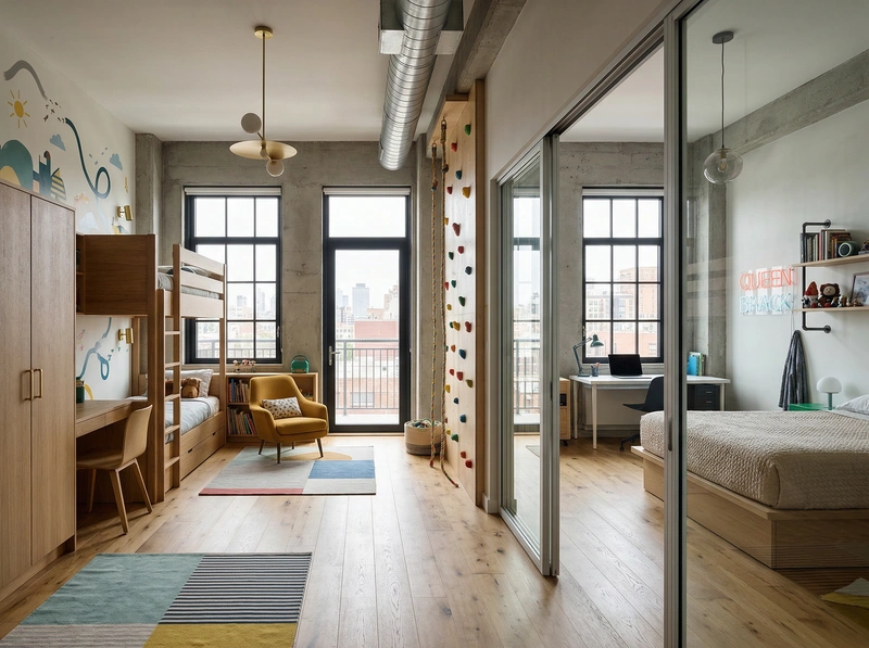 Дизайн интерьера в стиле Лофт — Детская от нейросети RoomGPT