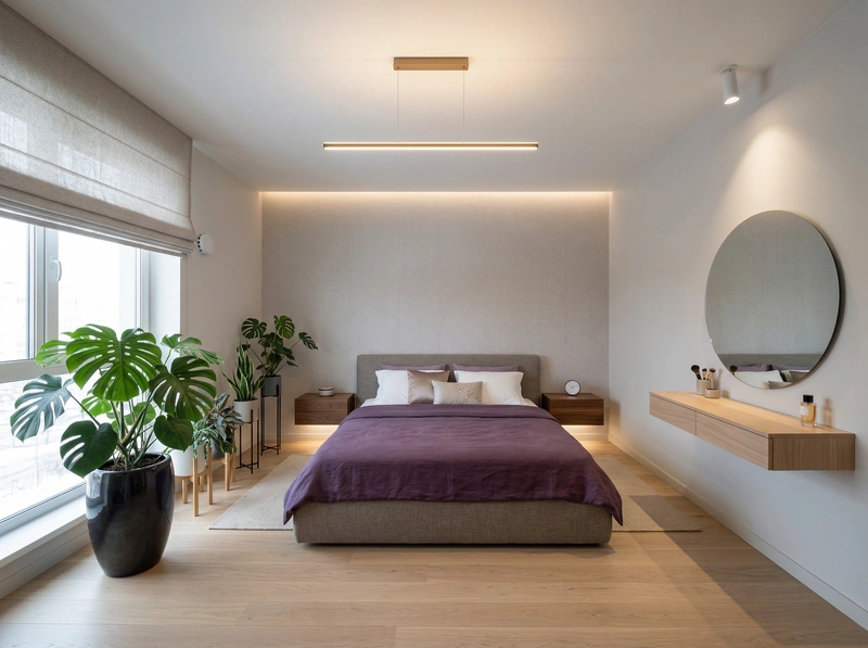 Дизайн интерьера в стиле Минимализм — Спальня от нейросети RoomGPT