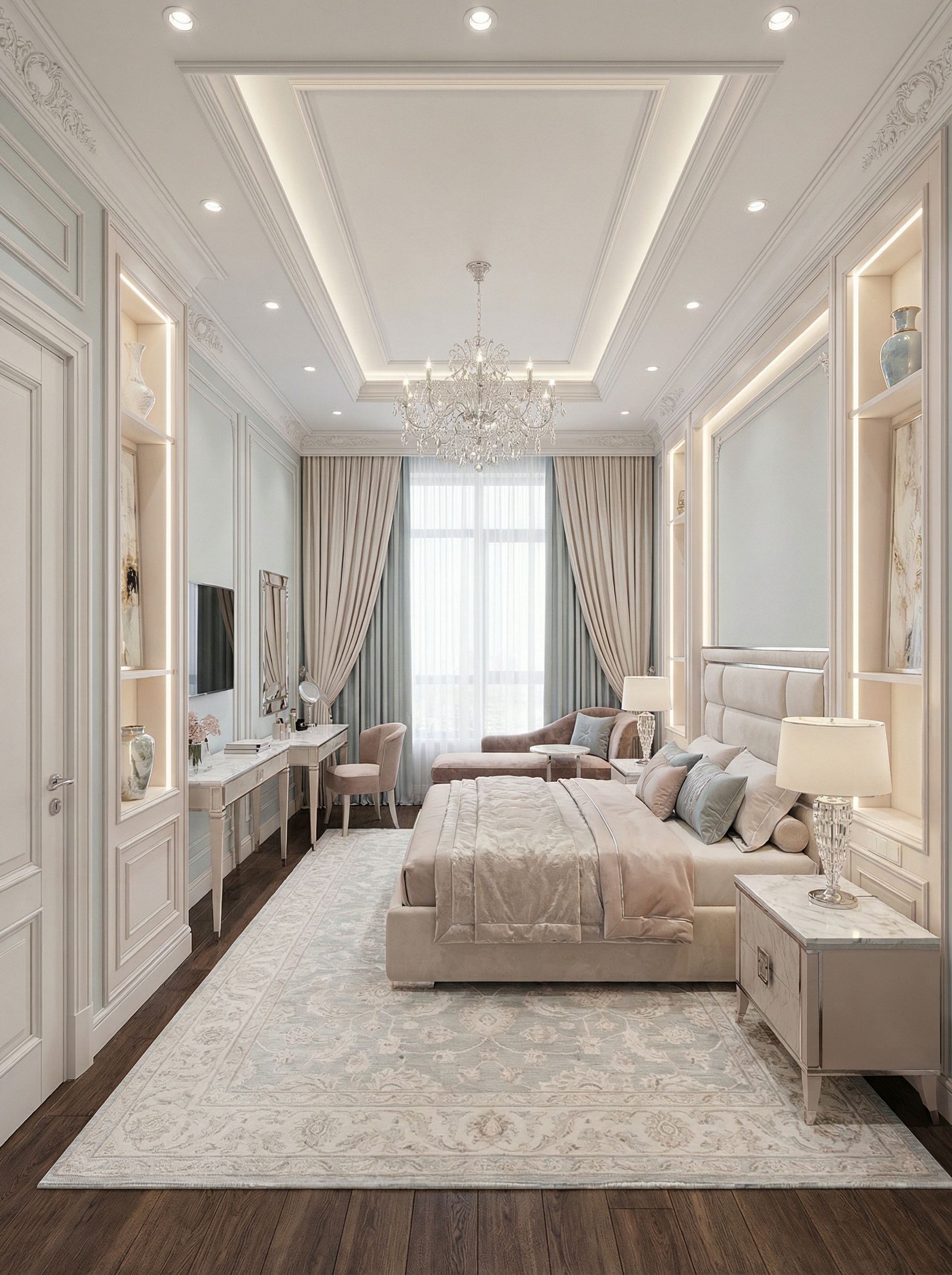 Дизайн спальни в стиле Классика — фото интерьера от нейросети RoomGPT