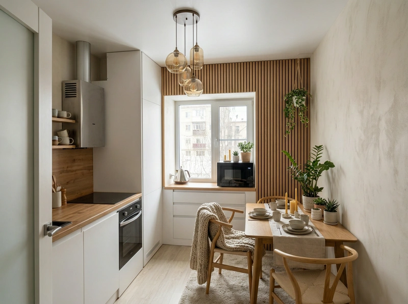 Дизайн интерьера в стиле Хюгге — Кухня от нейросети RoomGPT