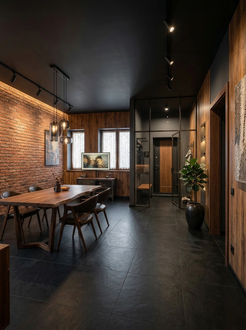 Дизайн интерьера в стиле Лофт — Прихожая от нейросети RoomGPT