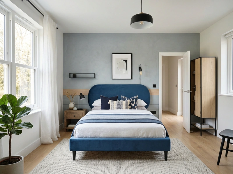 Дизайн спальни в стиле Сканди — фото интерьера от нейросети RoomGPT