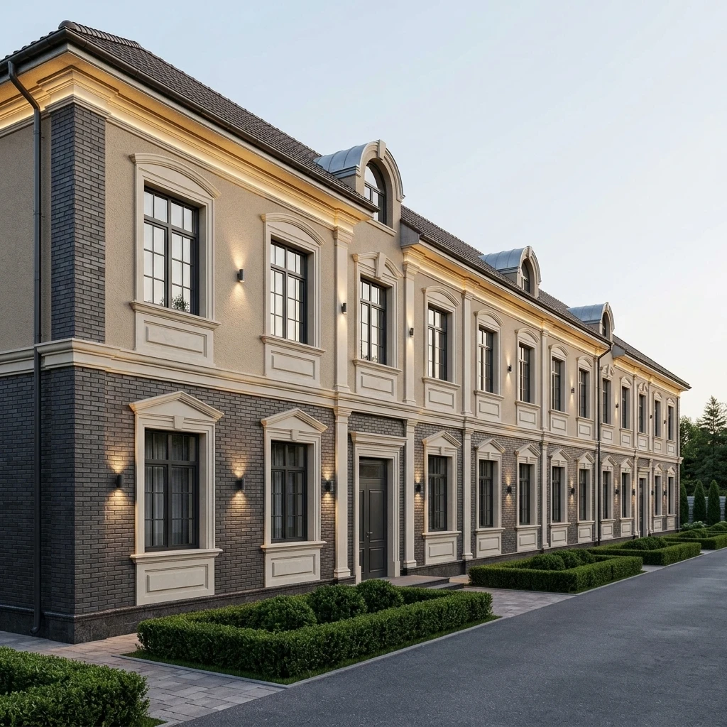Дизайн фасада в стиле Неоклассика — фото от нейросети RoomGPT