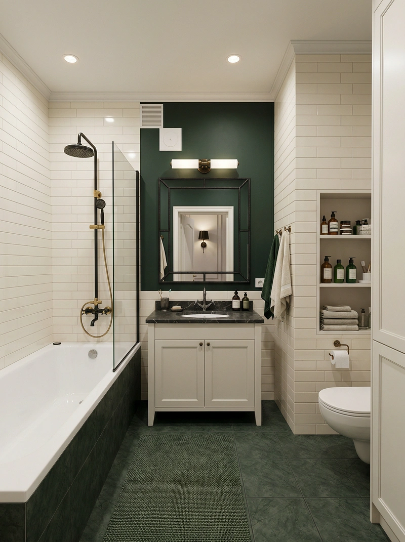 Дизайн интерьера в стиле Классика — Ванная от нейросети RoomGPT