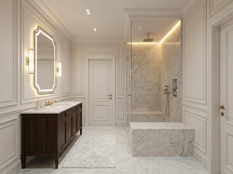 Дизайн интерьера в стиле Классика — Ванная от нейросети RoomGPT