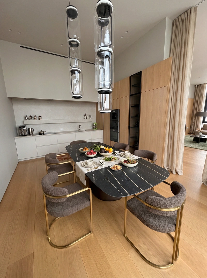 Дизайн интерьера в стиле Контемпорари — Гостиная от нейросети RoomGPT