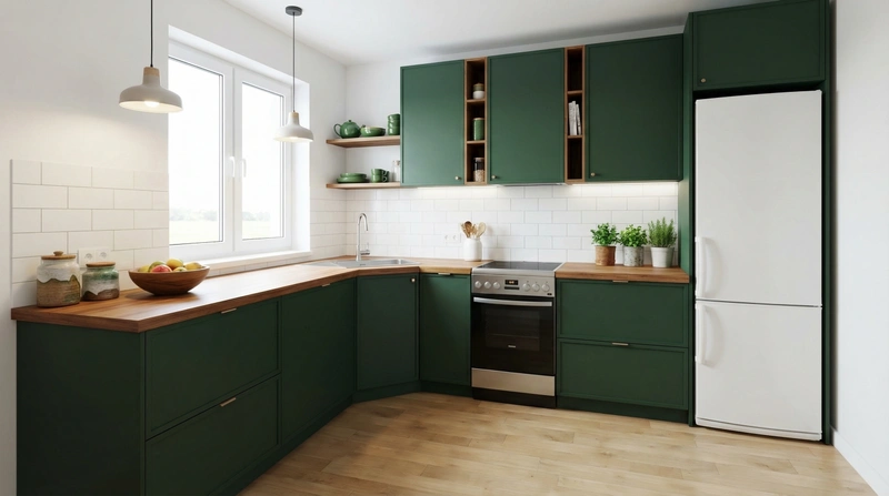 Дизайн интерьера в стиле Сканди — Кухня от нейросети RoomGPT