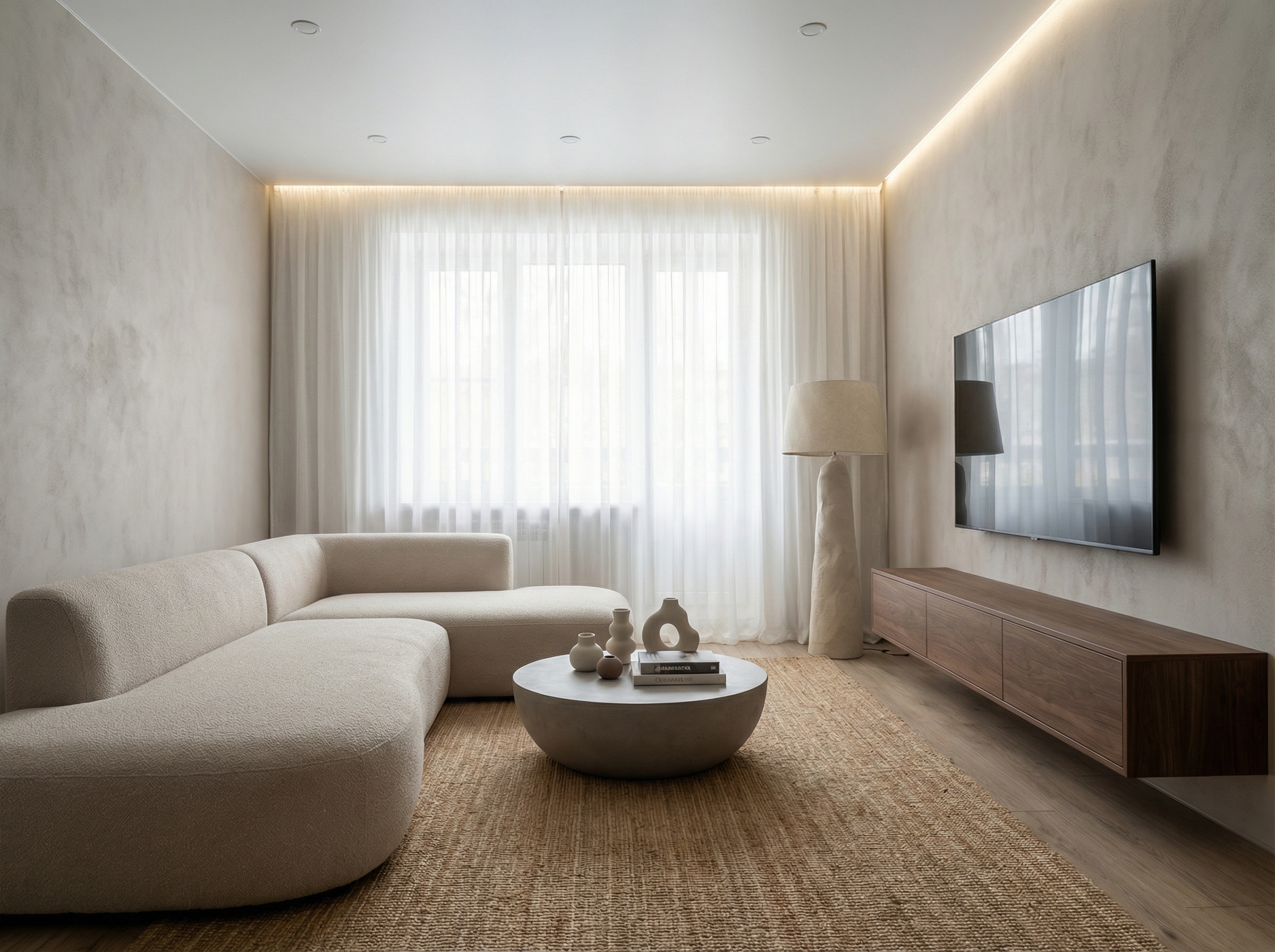 Дизайн гостиной в стиле Минимализм — фото интерьера от нейросети RoomGPT