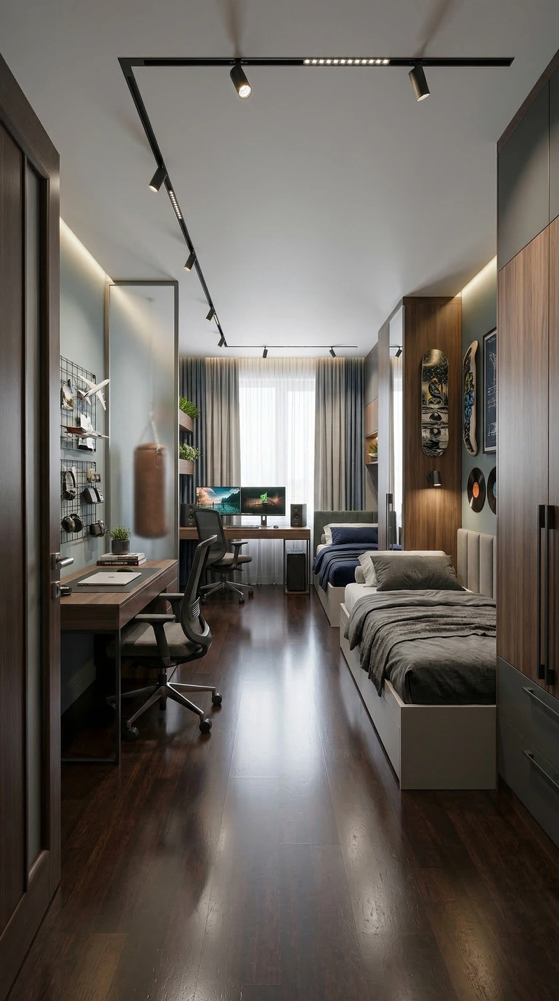 Дизайн детской в стиле Контемпорари — фото интерьера от нейросети RoomGPT