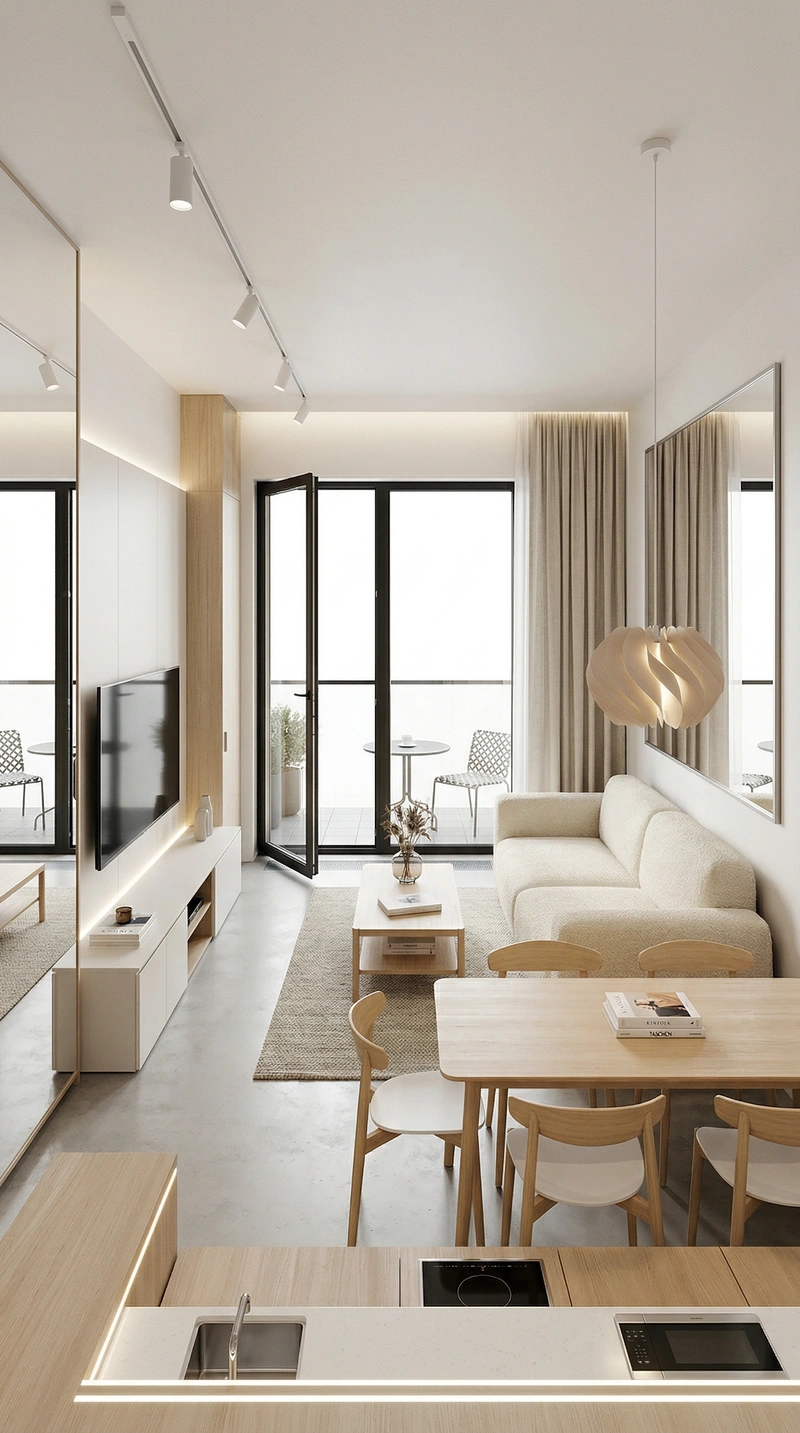 Дизайн кухни в стиле Сканди — фото интерьера от нейросети RoomGPT