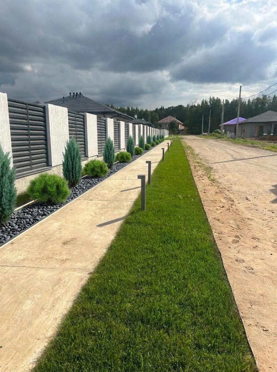 Ландшафтный дизайн в стиле Контемпорари — Участок от нейросети RoomGPT