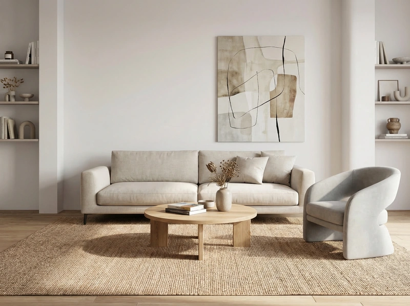 Дизайн интерьера в стиле Минимализм — Гостиная от нейросети RoomGPT