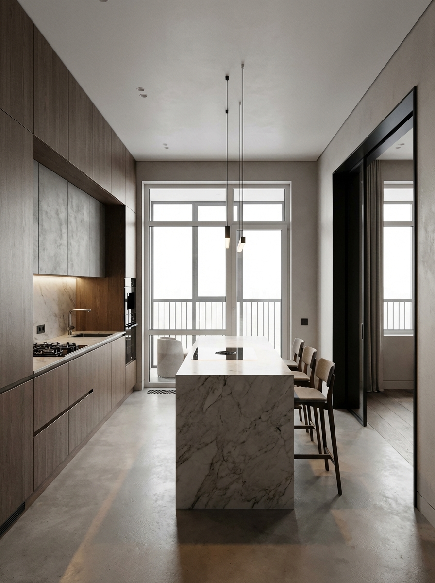 Дизайн кухни в стиле Минимализм — фото интерьера от нейросети RoomGPT