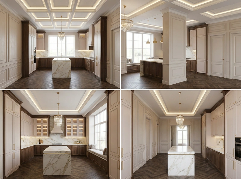 Дизайн интерьера в стиле Классика — Кухня от нейросети RoomGPT