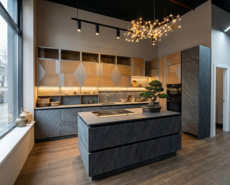 Дизайн кухни в стиле Контемпорари — фото интерьера от нейросети RoomGPT